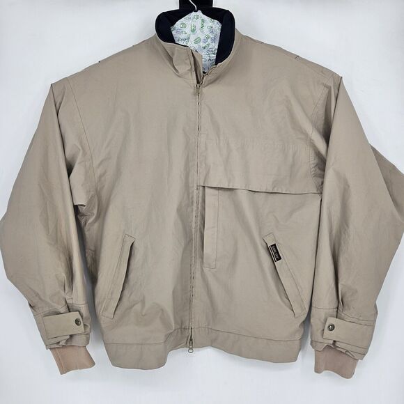 Zero Restriction Jacket Men Large Golf Tan Collared Outdoor Sport Waterproof L